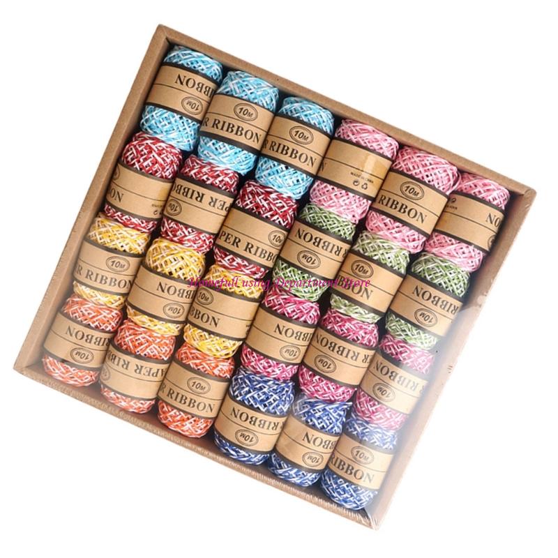 Papercraft Supply Ribbon - DIYやラッピング作業用のカラーペーパークラフトリボン、織り用のペーパーコード、ギフトブレスレット、日常の結び方などに最適です。
