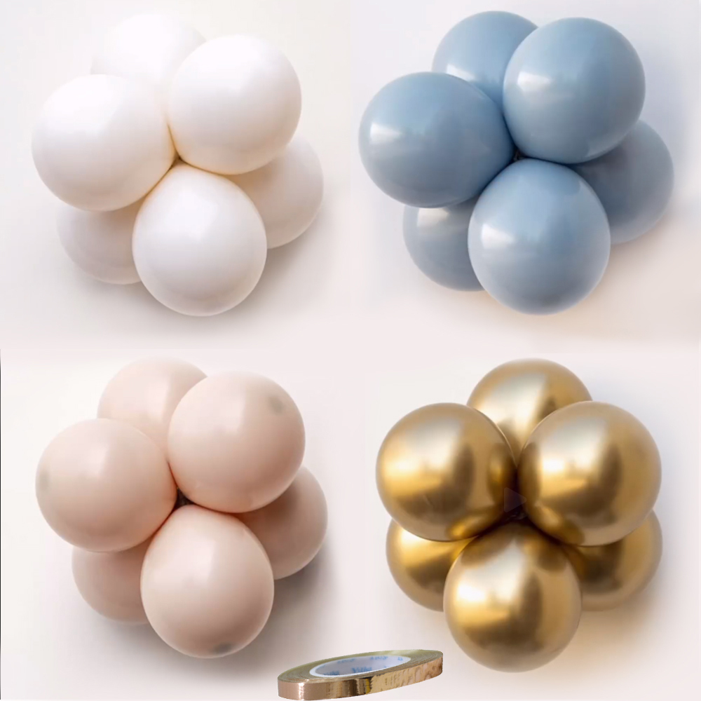 Wedding Day Supply Kit - 15/20 個 10 インチレトロバルーンセットヴィンテージブルーベージュ風船結婚式ハッピーバースデーパーティーの装飾 DIY パーティー用品
