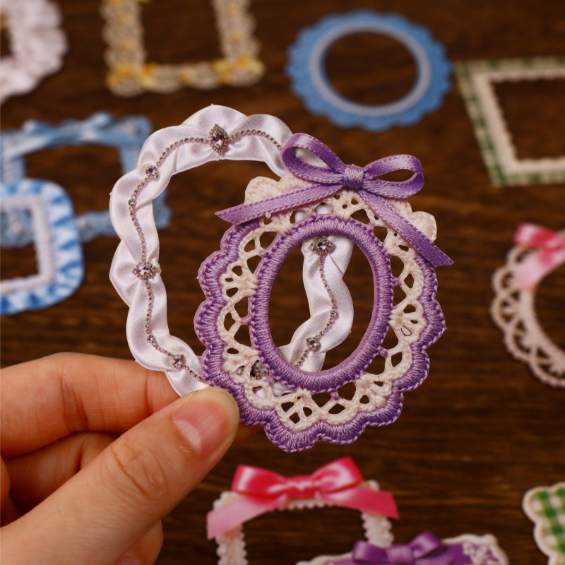 Papercraft Supply Ribbon - 1パック/8個入り ヴィンテージリボンボーダーボウハードカードステッカー ジャーナルスクラップブッキングDIYデコレーションクラフト用品