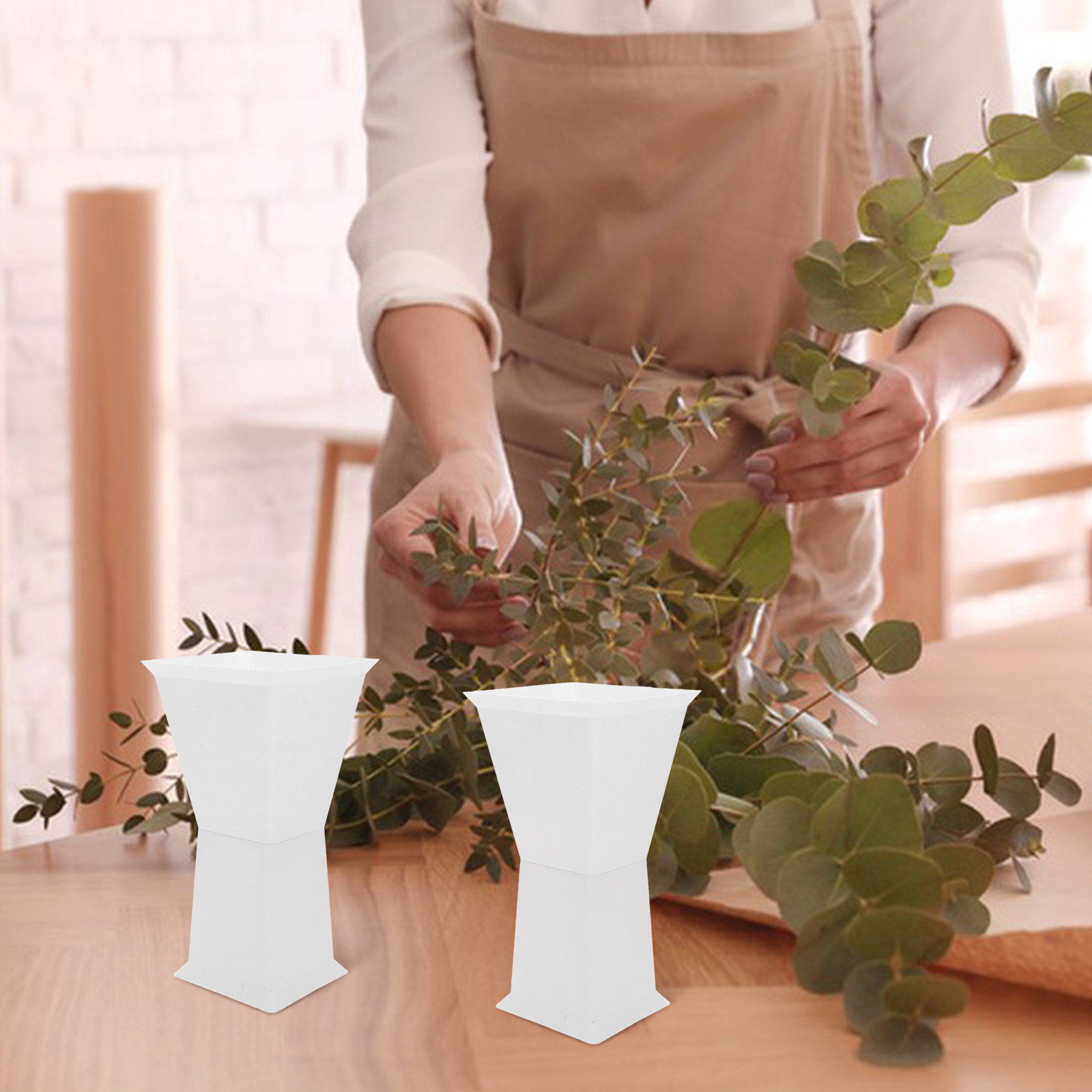 Wedding Supply Shops - 10個入り正方形フラワーアレンジメントベース プラスチック製ブーケライナー DIYウェディングパーティー 花屋用品に最適