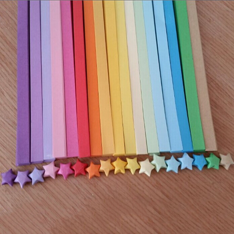 Papercraft Supply Ribbon - 27色両面折り紙ラッキースターペーパーストリップカラフル折り紙リボンDIY手芸ホームデコレーションクラフト用品