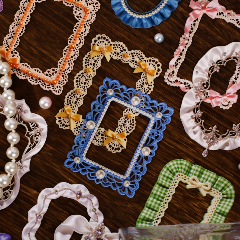 8 枚のヴィンテージリボンボーダーボウハードカードステッカー - Papercraft Supply Ribbon のレビューと価格