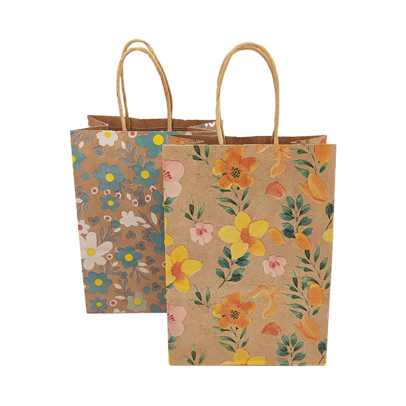 クラフト紙の花のギフトバッグ,ハンドルのラッピング,結婚式の - Wedding Supply Shops のレビューと価格