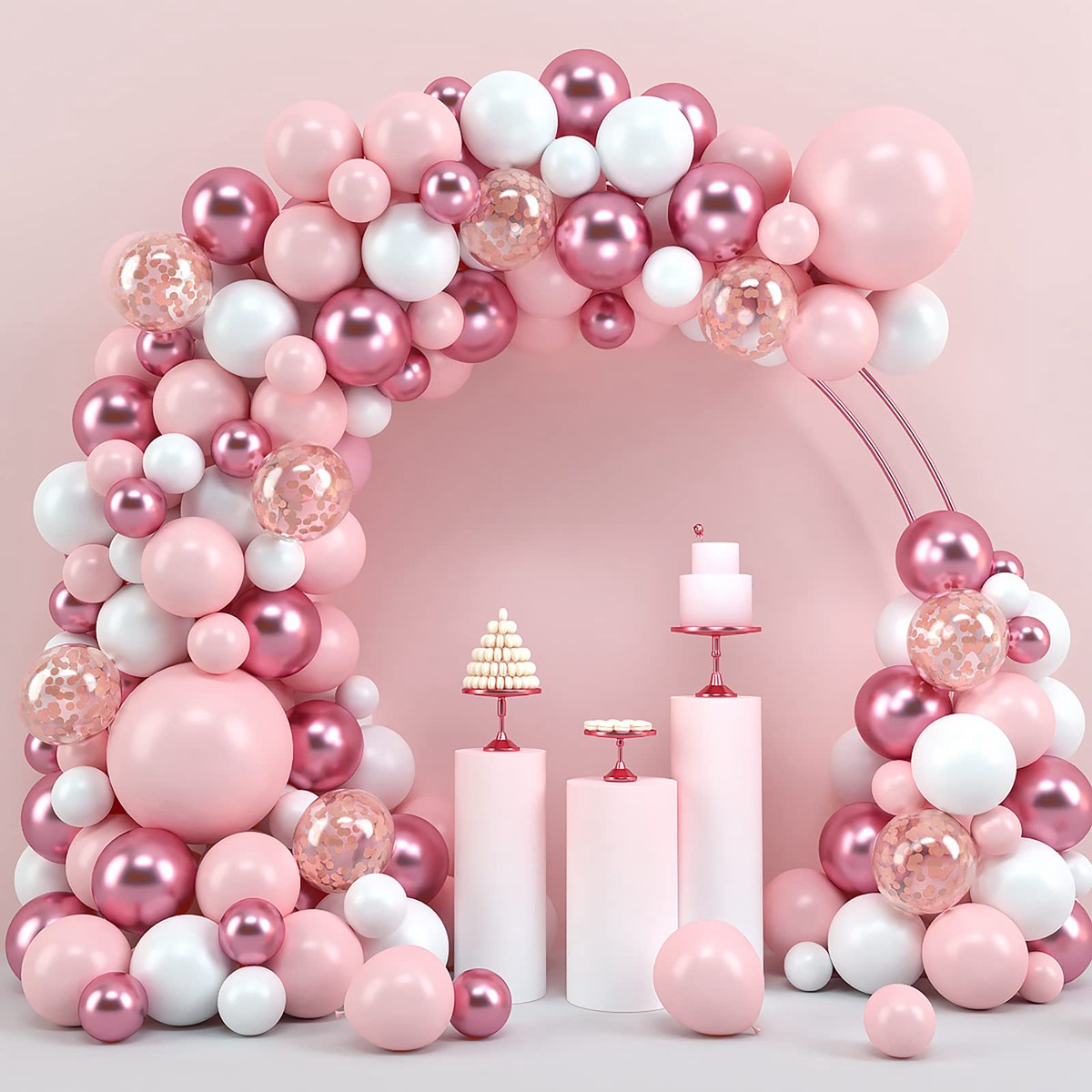 ピンクマカロンバルーンガーランドアーチキット誕生日パーティー - Wedding Day Supply Kit のレビューと価格