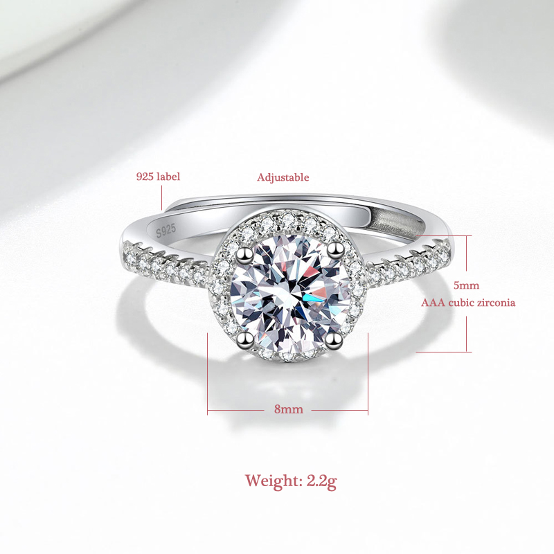 女性用スターリングシルバーとキュービックジルコニアの調節可能 - Wedding Z のレビューと価格