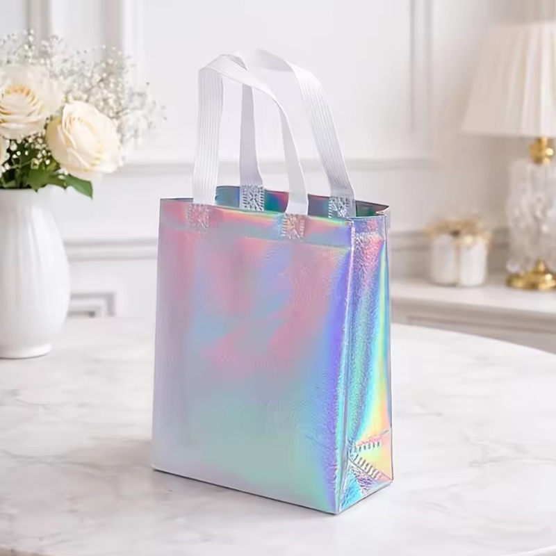 10 ピース/パック虹色レーザーショッピングバッグ白い丈夫な - Wedding Supply Shops のレビューと価格