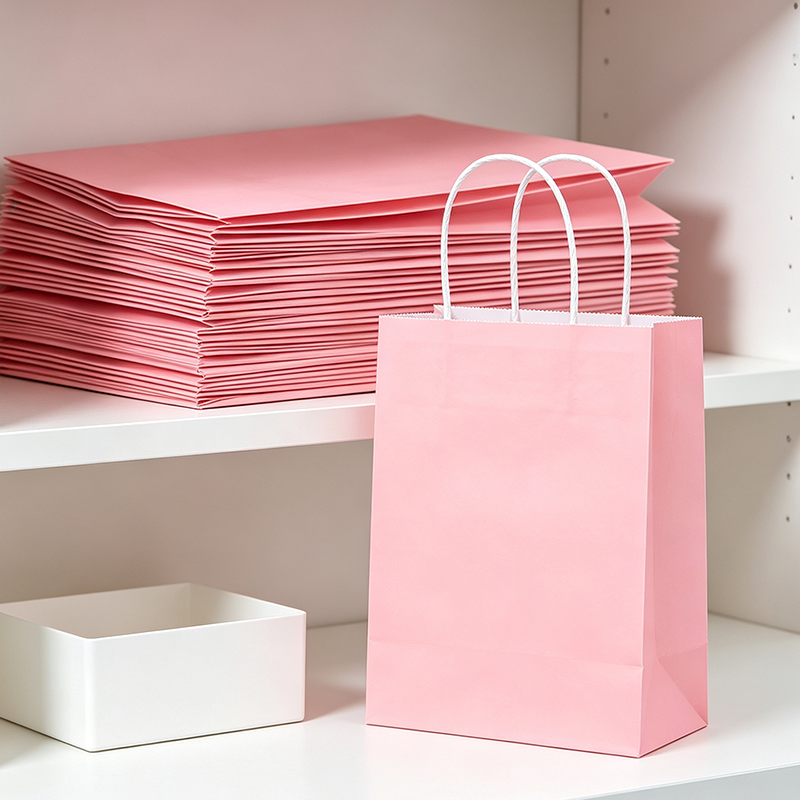 12 個のクラフト紙ショッピングバッグローズピンクカラー利用 - Wedding Supply Shops のレビューと価格