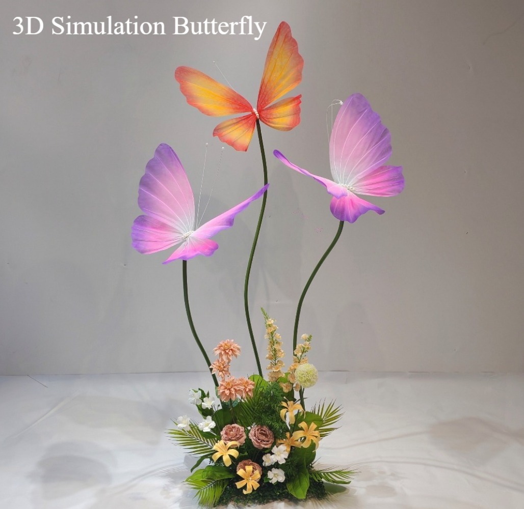 3Dシミュレーション蝶シルクメッシュ蝶ウェディングデコレーシ - Wedding Supply Shops のレビューと価格