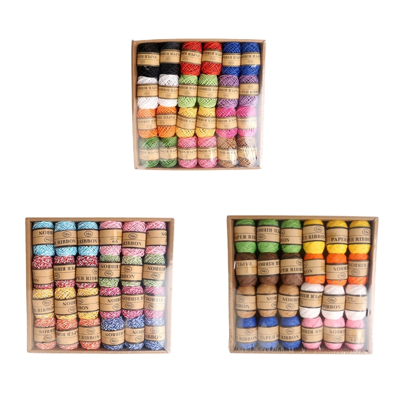 DIYやラッピング作業用のカラーペーパークラフトリボン、織り - Papercraft Supply Ribbon のレビューと価格
