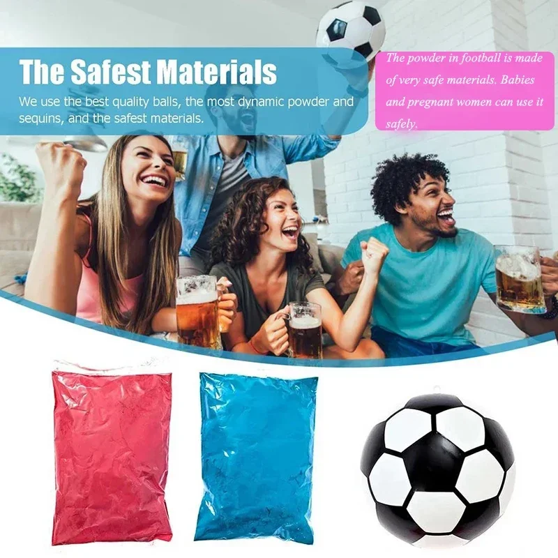 爆発パウダーサッカーボール性別発表キット、青とピンクのパウダ - Wedding Day Supply Kit のレビューと価格
