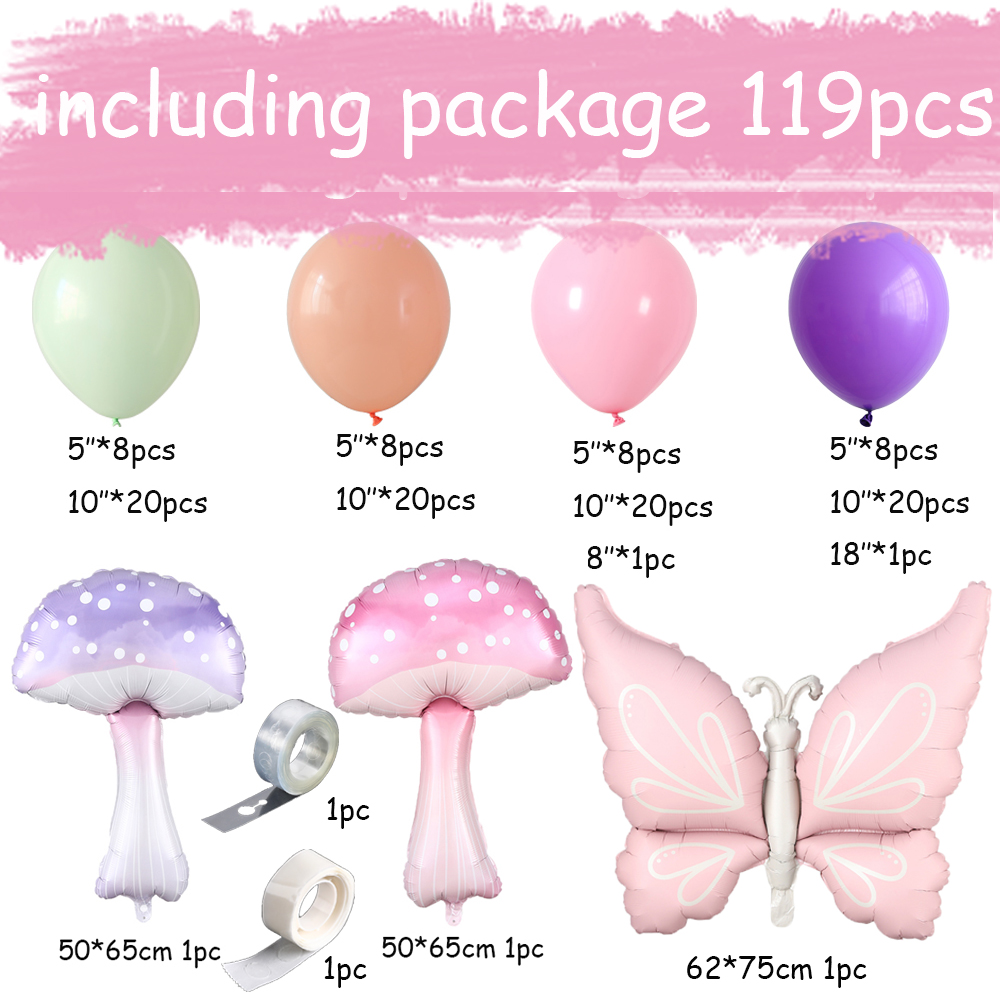 キノコ蝶バルーンガーランドアーチキット ピンクパープルラテッ - Wedding Day Supply Kit のレビューと価格