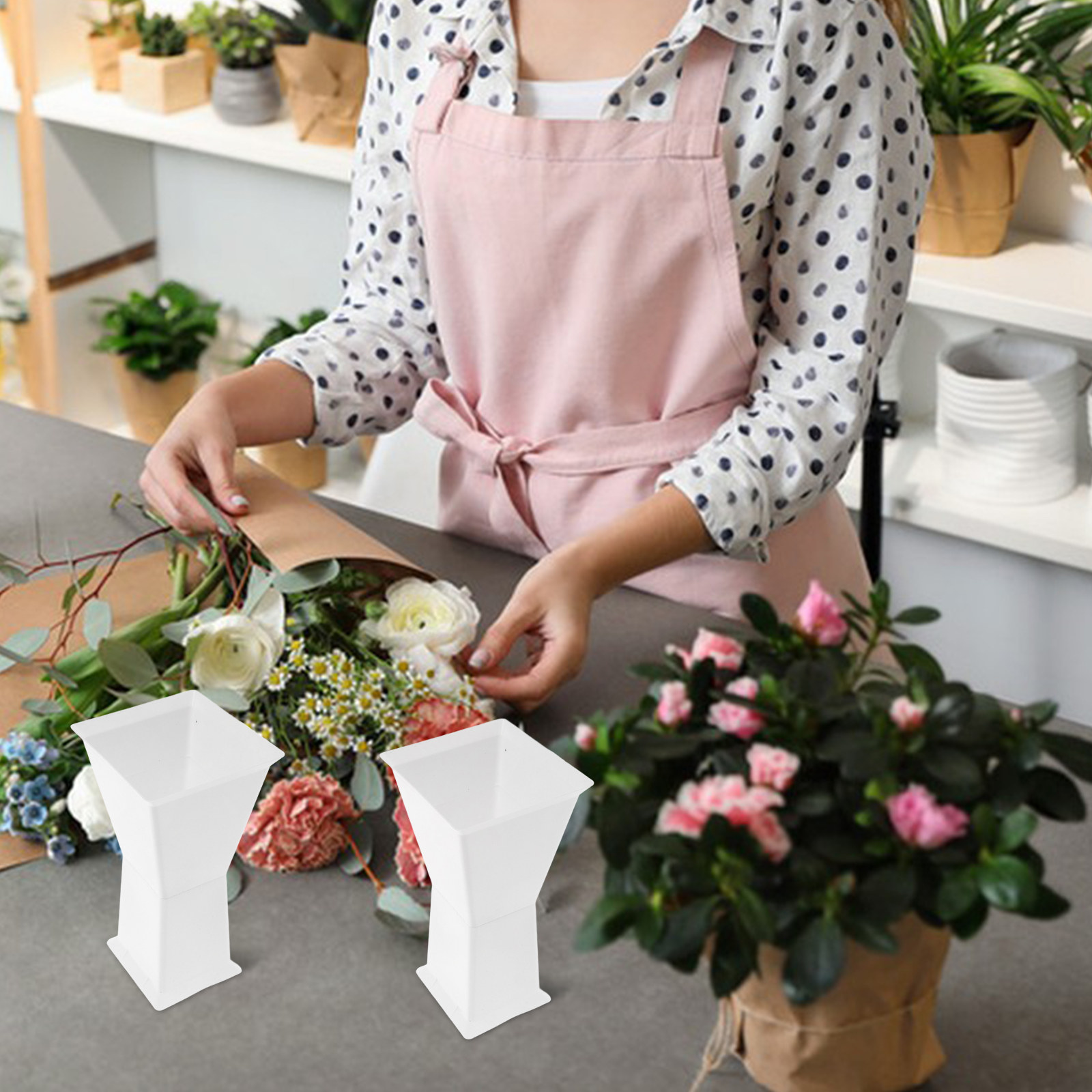 10個入り正方形フラワーアレンジメントベース プラスチック製 - Wedding Supply Shops のレビューと価格