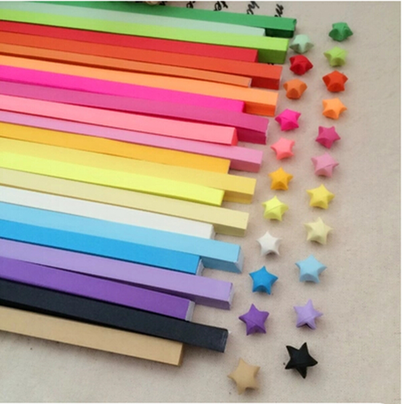 27色両面折り紙ラッキースターペーパーストリップカラフル折り - Papercraft Supply Ribbon のレビューと価格