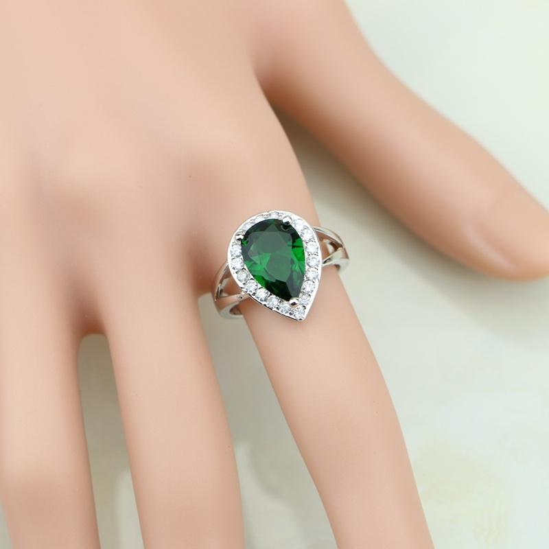 女性用キュービックジルコニア付き925シルバーリング,ウェデ - Wedding Z のレビューと価格