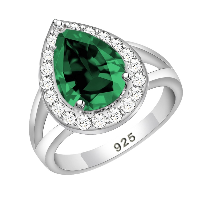 女性用キュービックジルコニア付き925シルバーリング,ウェデ - Wedding Z のレビューと価格