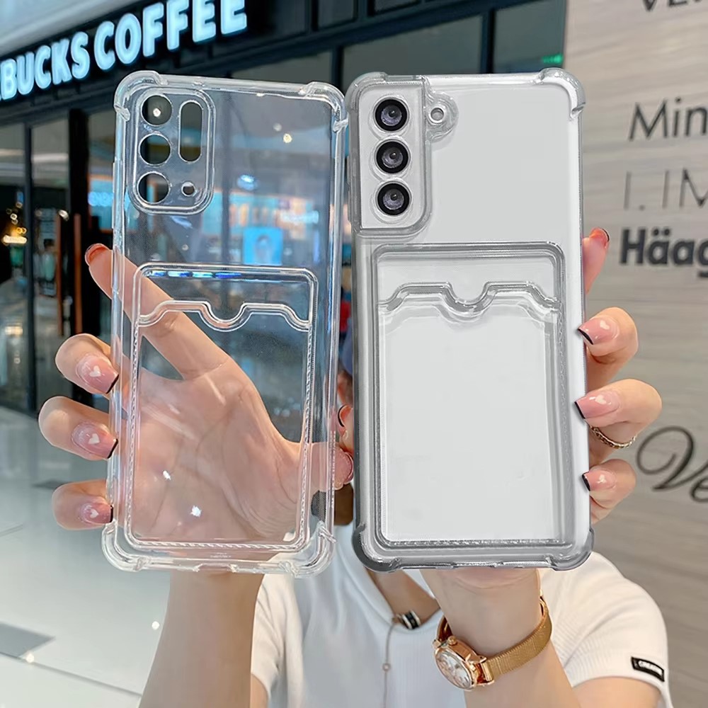クリアシリコンカードスロットホルダー付きスマホケース Sam - Place Card Holder のレビューと価格