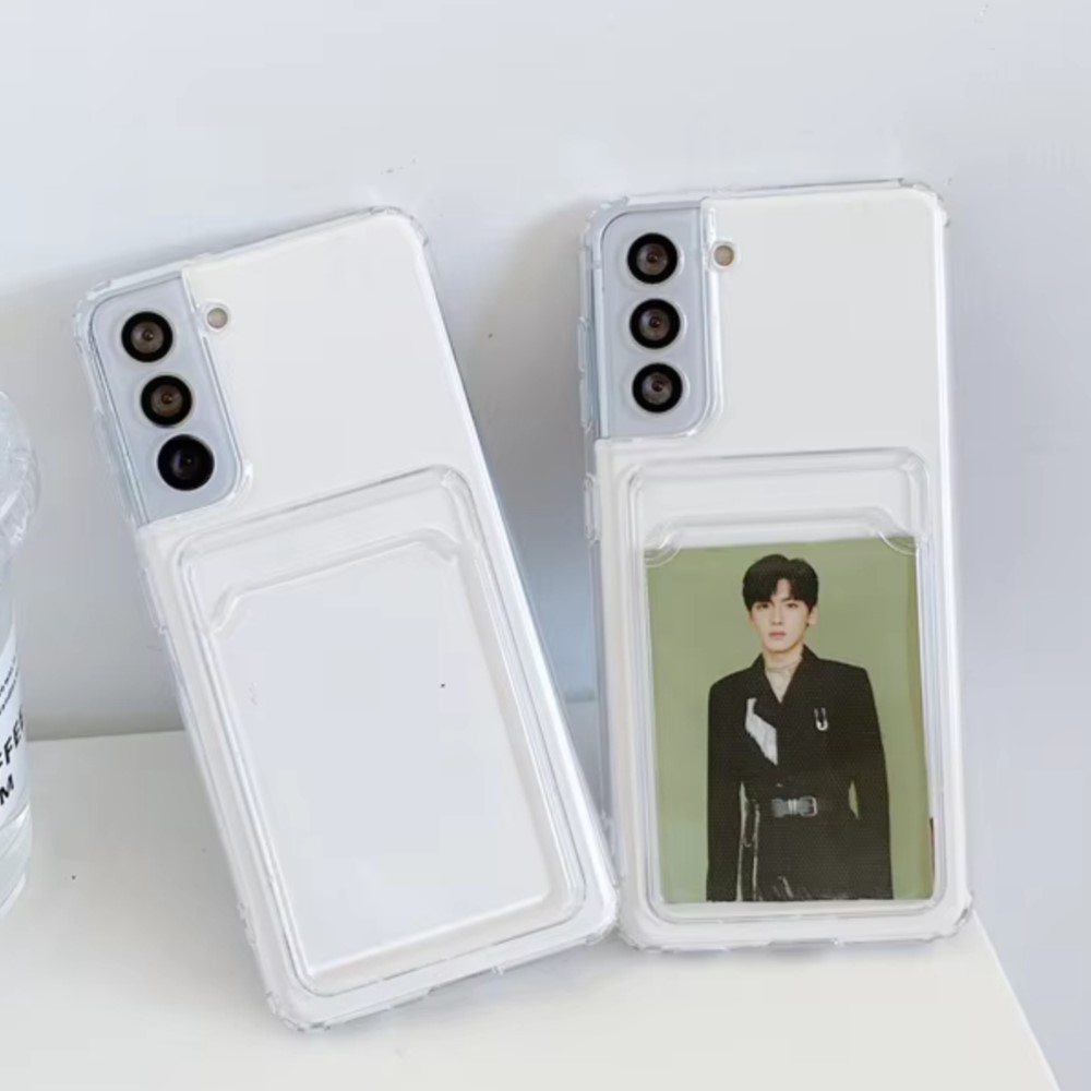 クリアシリコンカードスロットホルダー付きスマホケース Sam - Place Card Holder のレビューと価格
