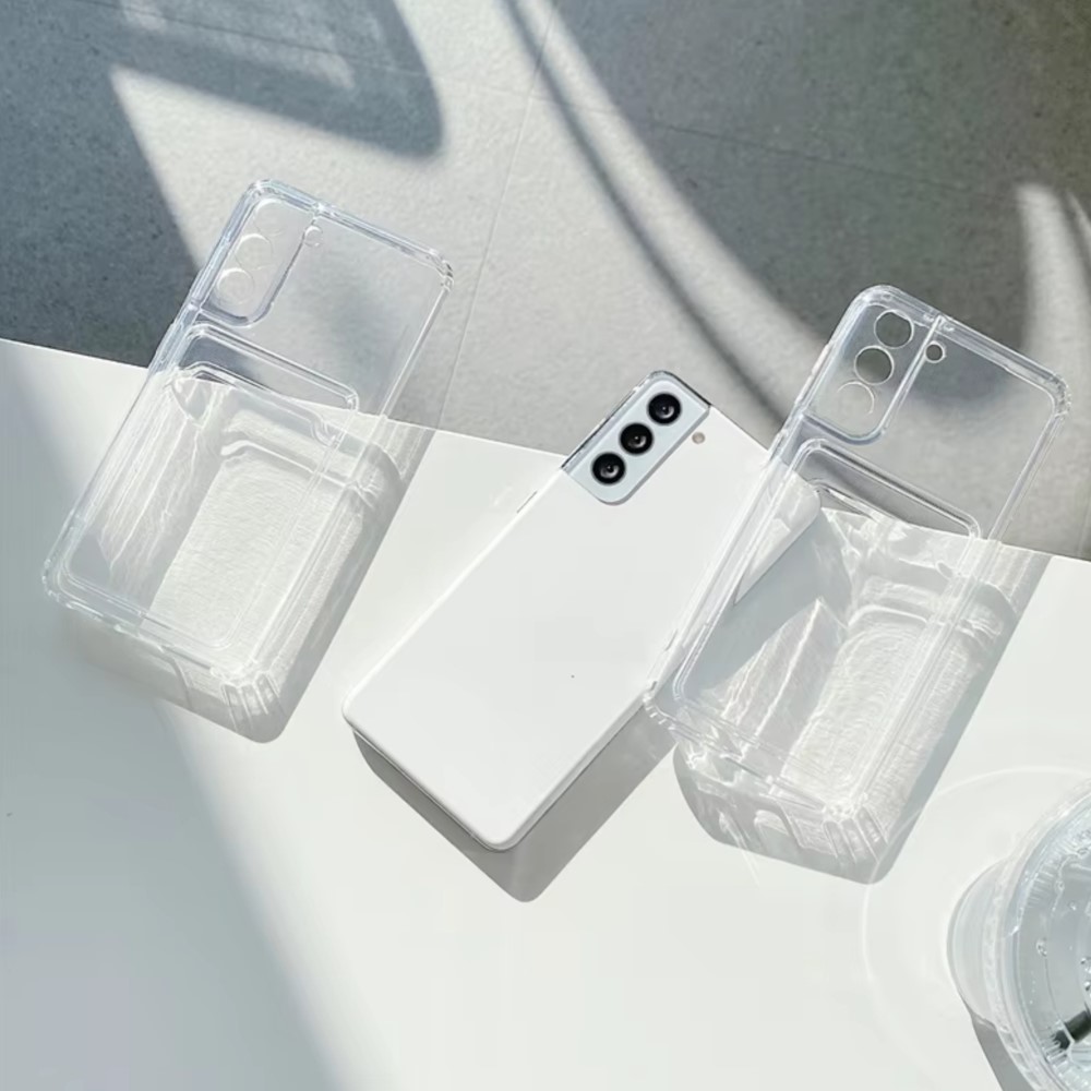 クリアシリコンカードスロットホルダー付きスマホケース Sam - Place Card Holder のレビューと価格