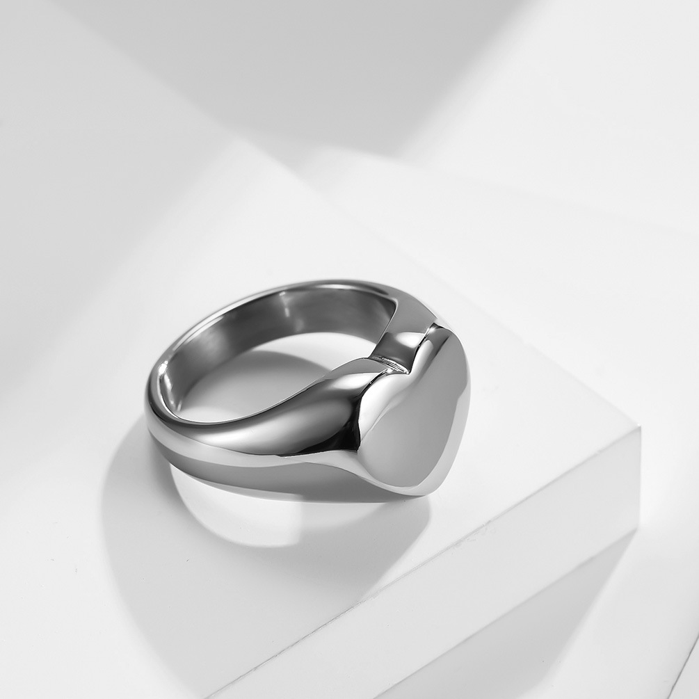 カスタマイズされた女性シグネットリングかわいいハート Rou - Wedding Zone のレビューと価格